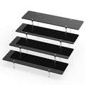 Acrylic Riser Display Stand, Black 4 Tier Cupcake Stand Display Risers Shelf Perfume Cologne Organizer Compatible with Funko Pop Food Dessert Makeup Skincare Cosmetics Lotion Organizer (1 PACK)