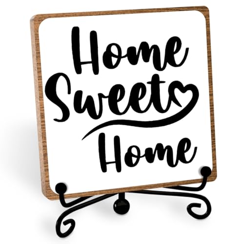 Toerifer Funny Home Decor, Home Sweet Home Sign, Cute Home Gifts for Women Men, Housewarming Gifts for Family, Wooden Plaque for Living Room, Home, Desk Cubicles - style: sweet home