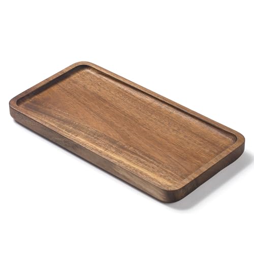 Bathroom Vanity Tray, Bathroom Tray for Counter, Toilet Tank Tray, Wood Bathroom Tray for Organizing and Home Decor (9.8 x 5.1 x 0.8 inch) - size: 9.8" x 5.1" x 0.8"