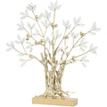 Deco 79 Metal Tree Decorative Sculpture Metallic Home Decor Statue with White Leaves, Accent Figurine 23" x 3" x 24", Gold