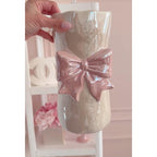 Bow Flower vase, Bow vase for Flowers, Pink Bow Ceramic Vase – Cute Vase with Shiny Glaze, Modern vase Decor (Pink Bow)