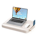 SAIJI Laptop Lap Desk with Pillow Cushion, Ultra Lightweight Portable Computer Stand Desk for Couch, Bed & Chair, Fit up to 17” Laptop & MacBook Air with Side Pocket, Rails for Airflow - size: Large