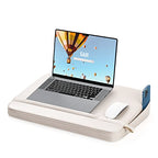 SAIJI Laptop Lap Desk with Pillow Cushion, Ultra Lightweight Portable Computer Stand Desk for Couch, Bed & Chair, Fit up to 17” Laptop & MacBook Air with Side Pocket, Rails for Airflow - size: Large