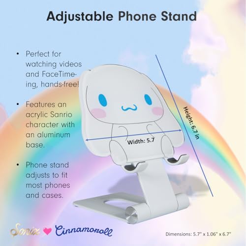 Sonix x Sanrio Character Phone Stand | Adjustable Cell Phone Holder, Desk Stand, Dock | Cinnamoroll - color: Cinnamoroll