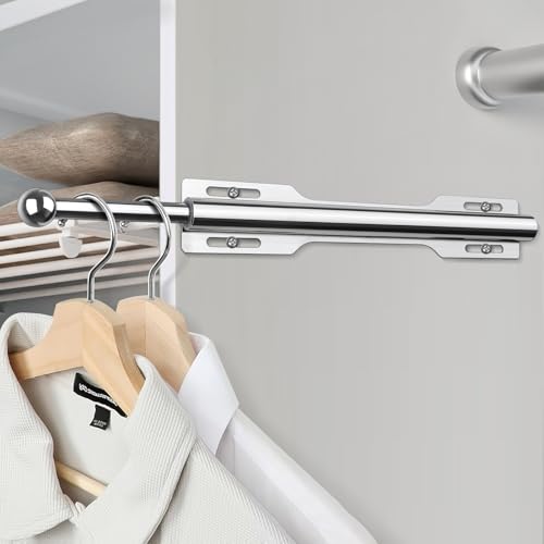 12" Valet Rod for Closet Pull Out (2 Pack, Chrome) - color: Chrome, size: 2 Pack