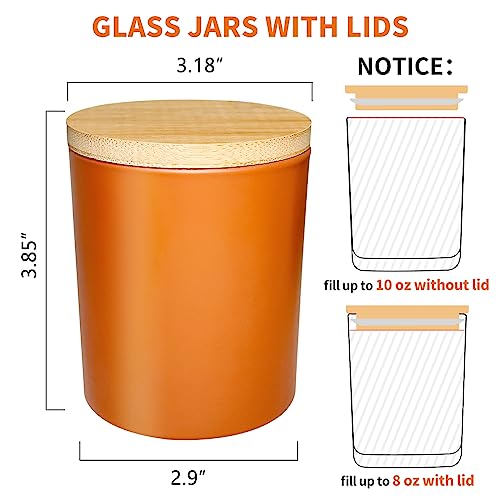 SUPMIND 12 Pack Glass Candle Jars-10oz Fall Empty Candle Jars with Bamboo Lids and Sticky Labels, Bulk Candle Jars for Making Candles Containers - Dishwasher Safe - color: Fall, size: 10oz