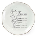 Inspirational Ring Dish for Women – You Are Unique Ceramic Jewelry Holder Tray for Rings, Earrings, Bracelets – Christian Faith Gift for Her, Birthday, Baptism, Encouragement - color: You Are Unique