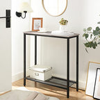 HOOBRO 29.5" Narrow Console Table, Small Entryway Table with Shelf, 2 Tier Thin Sofa Table, Behind Couch Table, Side Table, for Hallway, Living Room, Bedroom, Greige and Black BG74XG01 - color: Greige + Black