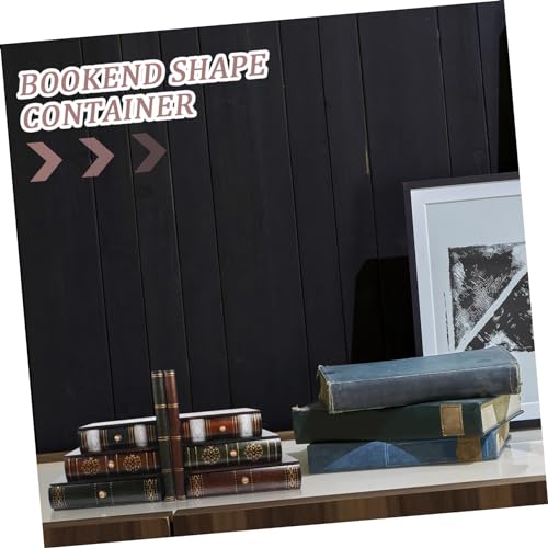 Luxury Bookends for Shelves Wooden Bookend Storage Box Book End Shape Container for Organized Book Storage