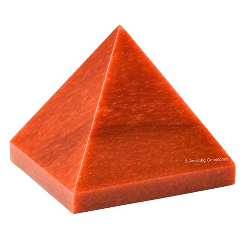 Amazing Gemstone Carrot Jasper Pyramid Crystal Healing Stones - 2" Great Pyramid Figurine of Natural Stone Pyramid for Meditation, Reiki, Chakra Balancing and Crystal Pyramids Grid - color: Carrot Jasper