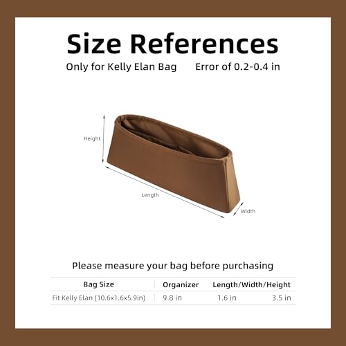 DGAZ Silk Purse Organizer Insert Fits Hermes Kelly Elan Bags，Silky Smooth Bag Organizer，Luxury Handbag & Tote Shaper(Gold) - color: Gold