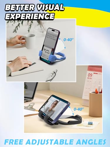 CALDEVER Easter Basket Stuffers for Teens Boys Girls Him Men Ideas: 2 Pack Thumbs Up Lazy Phone Stand Cell Phone Holder Easter Gifts for Kids Teenage Son Her Women Wife Adults Funny Cool Gadgets - color: Black & Blue, size: 2