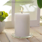 Hosley's Set of 24 Clear Glass Pillar Plates - 4 Inch Diameter. Ideal Gift for Weddings, Parties, Spa, Pillar Candle, Votive Candle Garden. Or as a Pedestal W1 - size: 24 Count