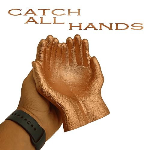 Copper Finish Caring Cupped Hands Shaped Decorative Hand Bowl-Cute Catch All Trinket Tray-Candy Dish Offering Stand-Home Decor Hand Jewellery Holder-Mother’s Day Birthday Christmas Gift - color: Copper Finish