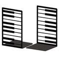 Peacoblue Metal Bookends for Shelves, Modern Decorative Heavy Duty Study Book Ends Stoppers for Office, Desk, Shelf, Room 5.3"x4.3"x7.9" Cast Iron Simple Tall Bookends 1 Pair (Piano Keys) - style: Piano Keys