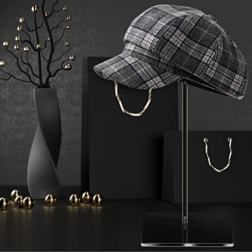 Yookeer 2 Set 14 Inch Clear Acrylic Hat Stands and Wig Display Rack Stands for Multiple Hats Display Tabletop Baseball Caps Watch Tabletop (Square Bottom) - color: 14 Inch in Height, style: Square Bottom