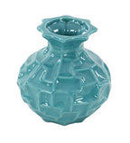 Deco 79 Ceramic Decorative Vase Centerpiece Vases with Varying Patterns, set of 3 Flower Vases for Home Decoration 6" x 6" x 6", Blue
