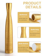 Tall Gold Vase, 16.5 Inch Skinny Flower Vases, Handmade Ceramic Vase Modern Minimalist Style for Living Room,Home,Office,Centerpiece,Table,Wedding Party - color: 16.5inch&golden