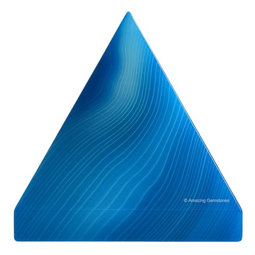 Amazing Gemstone Blue Onyx Pyramid Crystal Healing Stones - 2" Great Pyramid Figurine of Natural Stone Pyramid for Meditation, Reiki, Chakra Balancing and Crystal Pyramids Grid - color: Blue Onyx