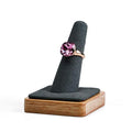 Oirlv Single Finger wooden ring display stand Jewelry Showcase Display Holder (Grey) - color: Grey