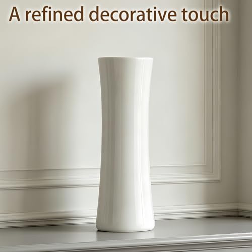 12 Inch White Vase Ceramic Flower Vase, Tall Vases for Pampas Grass, Home Decor, Modern Textured Vases for Living Room Decorations,Table Centerpieces,Shelf,Farmhouse Small Ceramic Vase - style: Shape 9