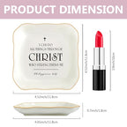 Christian Gifts for Women, Bible Verse Ceramic Jewelry Dish Trinket Ring Tray, Inspirational Floral Gift for Mom Sister Friend Birthday Christmas-I Can Do All Things Through Christ (White-Christ1) - color: White-Christ1