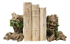 Ebros Gift Mythical Forest Tree Spirit Ent Celtic Greenman Decorative Bookends Figurine Pair Set 6" Tall Wicca Horned God Sculptural Bookend Library Bookshelf Accent