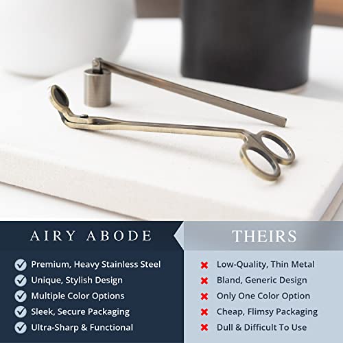 Airy Abode Candle Wick Trimmer and Candle Snuffer Accessory Set – Pick Your Color - color: Brushed Gold