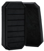 Velvet Ring Organizer Display Tray Jewelry Box Earring Holder Case for Wedding Birthday Christmas Day (Black) - color: Black