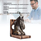 MINGZHE Horse Head Art Bookends Horse Head Sculpture Multifunctional Horse Head Sculpture Resin Horse Bookends Horse Bookends Horse Wall Art for Home Living Room(BS20900 Bronze Horse (Single))