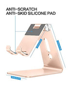 OMOTON Adjustable Cell Phone Stand, C2 Aluminum Desktop Phone Dock Holder Compatible with iPhone 15 14 13 Pro, SE, XR, 8 Plus 7 6, Samsung Galaxy, Google Pixel and More, Gold - color: Gold