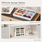 Lolalet Sunglasses Organizer Tray, 8 Grids Velvet Glasses Eyewear Holder Trays, Sunglass Display Drawer Storage for Women Men -1 Pack, Beige - color: Beige