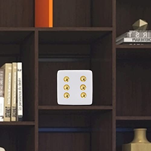 BRABUD Resin Jumbo Dice Decor White & Gold Dice Statue Living Room Bedroom Office Photographic Decoration 3.9'' TQGJBS376 - color: White, size: 3.9''