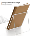 SANRUI 2 Pack 6 Inch Acrylic Book Display Stand, A5 Clear Easel Base Holder, Vinyl Record Display Rack for Home Office Album, CD, Magazine, Postcard, Picture, Plate, LP Cover, Artworks, Phone, Tablet