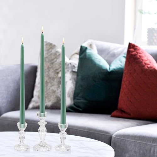 Glass Candlestick Holders Set of 3, Clear Candle Holder Taper Candle Holders for Candlesticks, Table Centerpiece, Home Decor,Wedding, Birthday, Party, Christmas - color: Clear
