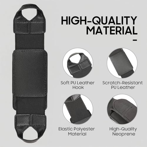 Fintie Universal Tablet Hand Strap Holder for 9-11 Inch Tablets eReaders, 360 Degrees Swivel PU Leather Secure Portable Adjustable Handle Grip for iPad, Galaxy Tab and 9-11" Tablets, Black - color: Black
