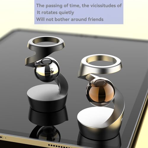 Gravity Defying Kinetic Desk Toy, Desk Spinning Toys for, Kinetic Desk Toys, Stress Relieving Optical Illusion Toys, Perfect for Party Gifts, Car Ornaments, Office DéCor. (Black + Silver Beads) - color: Black + Silver Beads