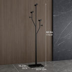 Sturdy Coat rack,Coat tree freestanding heavy duty with Marble Base,Metal standing coat rack for Bedroom,Entrance,Modern clothes hanger stand for Coats,Hats,Bags (black) - style: black-tree hook