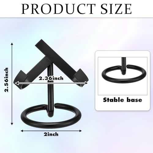 Shimeyao 4 Pcs Metal Crystal Heart Stone Stand Crystal Ball Holder Rock Display Stand Mineral Specimen Display Easel Holder for Gemstones Fossils Agate Slabs Plates (Black,2 x 2.36 x 2.56 Inch) - color: Black, size: 2 x 2.36 x 2.56 Inch