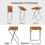 Garden 4 you Folding TV Tray Table Set of 2, TV Dinner Table with Sturdy MDF Top, Eating Trays for Living Room with No Assembly Required (Yellow Brown, 2PCS) - color: Yellow Brown, size: 2pcs