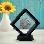 10Pcs Coin Holder Challenge Coin Display Stand, Black 3D Floating Display Case for AA Coin Medallions Jewelry Rock Gem Arrowhead Collecting and Display (2.75×2.75×0.8 inches) - size: 2.75×2.75×0.8 inches