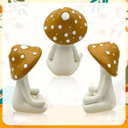 Meditation Mushroom Resin Statue - Cute Meditation Mushroom Statue for Desk Living Room Resin Figurine for Home Patio Office Decoration Cute Plant Statues for Tabletop Garden Backyard Decor - style: Mushroom