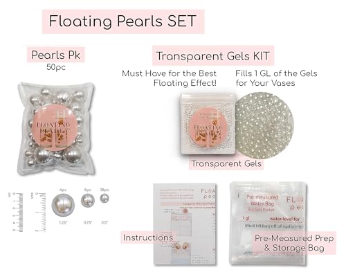 300 Floating Gold Pearls- Large Sizes- 12 Warm White Submersible LED Fairy Lights Strings with Hidable & Submersible Batteries- Fills 4 Gallons for Your Vases - color: Gold, size: 4pk+liteww