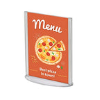 M&T Displays Double Sided Oval Clear Acrylic Leaflet Holder 5x7 inch Pocket Desktop Table Stand Desk Organizer Menu Advertising Flyer for Restaurant Hotel Office (5 pack) - size: 5x7