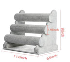 Removable Jewelry Stand Bracelet, Necklace, and Watch Holder - color: B- Gray Velvet