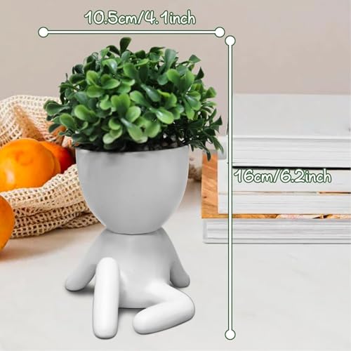 Zerzsy Desktop Plant for Women Office Decoration Fake Plant Succulents Artificial for Home Bathroom Living Room Office Decor Small Fake Plants Decor for Bedroom - Set of 1 - color: White-k
