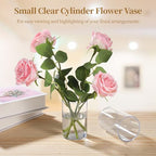 Cylinder Vases for Centerpieces, Pack of 20 Centerpiece Vase for Table, 2.8 x 4 in Small Vase for Floral Arrangements, Table Decor for Weddings, Anniversaries, Parties