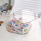 FABROK Large Rotating Hair Accessories Organizer for Girls, Clear Hair Product Holder for Women Headbands, Scrunchies, Clip, Ties, Brushes, Plastic Vanity Storage Box for Jewelry and Makeup - size: 1-Layer