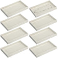 Inbagi 8 Pcs Small Velvet Jewelry Tray Stackable Jewelry Drawers Organizer Trays Jewelry Storage Trays 8.3 x 4.7 x 1 Inches (Beige) - color: Beige