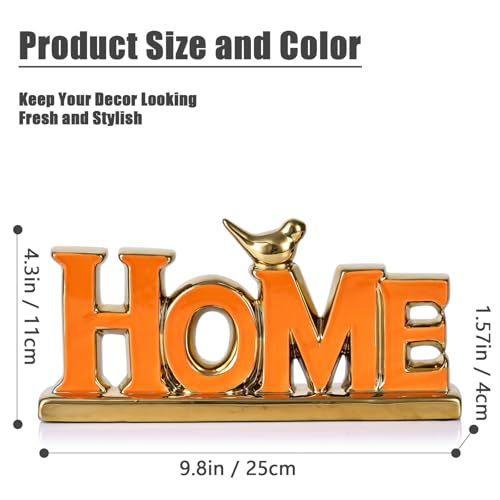XMGZQ Love Sign Decoration,Orange and Gold Love Signs for Home Decor,Small Bird Sculpture Personalized Decor,Orange Style Figurine Decorative Ornaments for Living Room,Bedroom,Desktop,Cabinets - color: Orange, style: Home